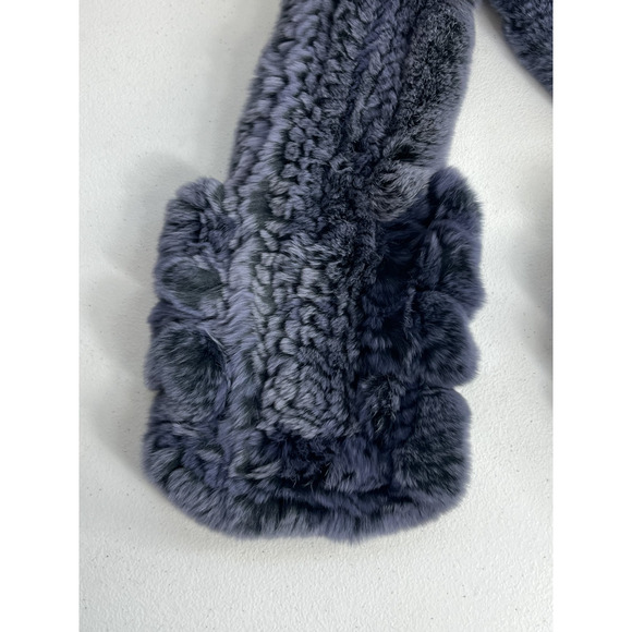 100% Rabbit Fur Scarf Shawl Collar Wrap Wave Edge Neck Warmer - Picture 4 of 11